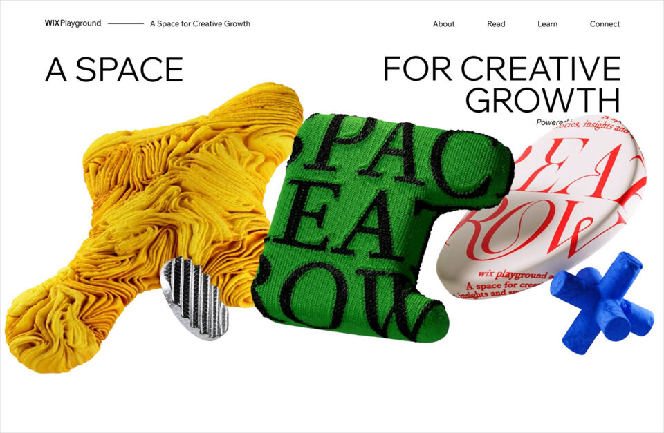 Wix Playground | A space for creative growth | Powered by the Wix Design teamウェブサイトの画面キャプチャ画像