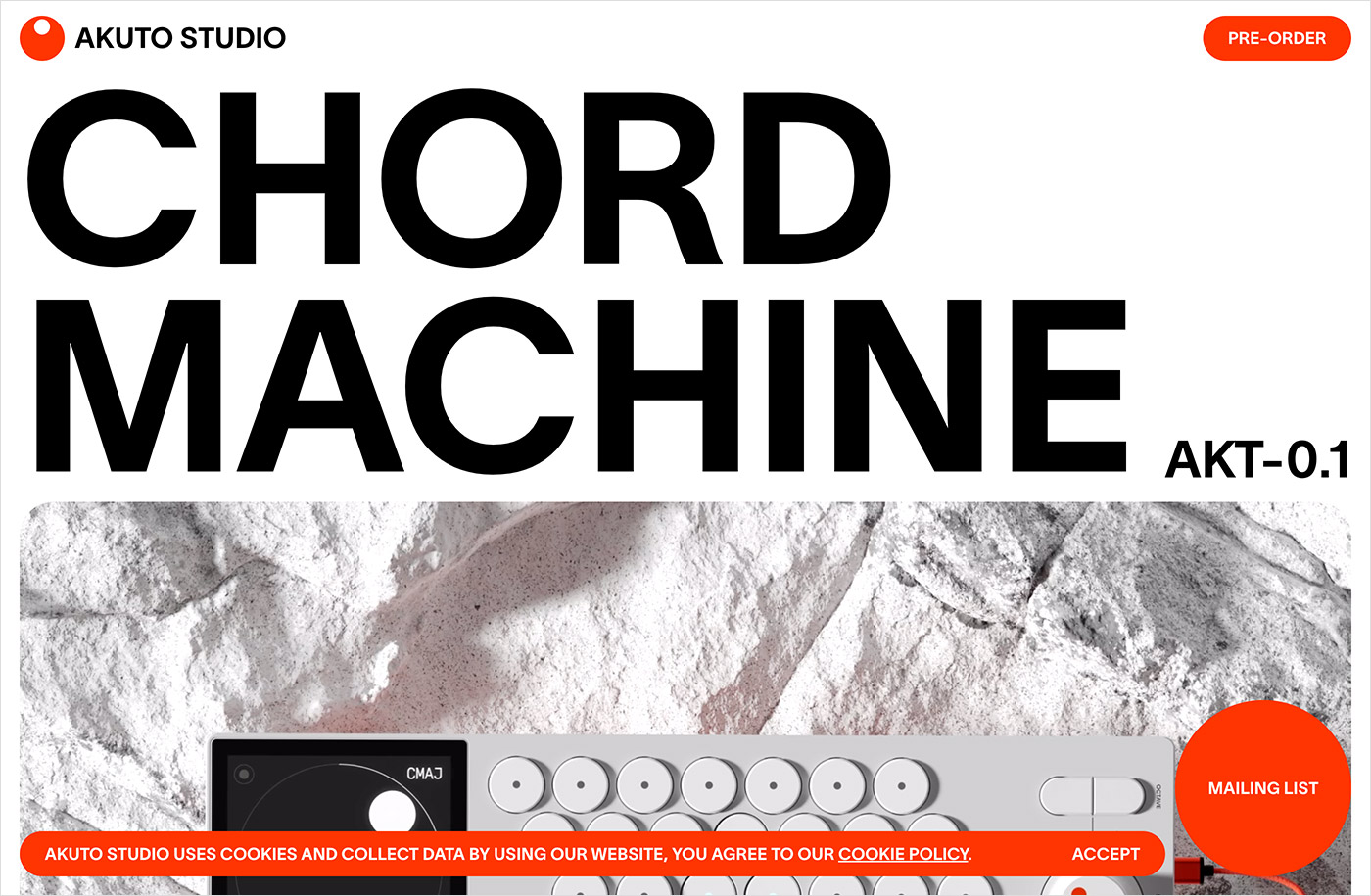 Akuto Studio · Chord Machine AKT-0.1ウェブサイトの画面キャプチャ画像