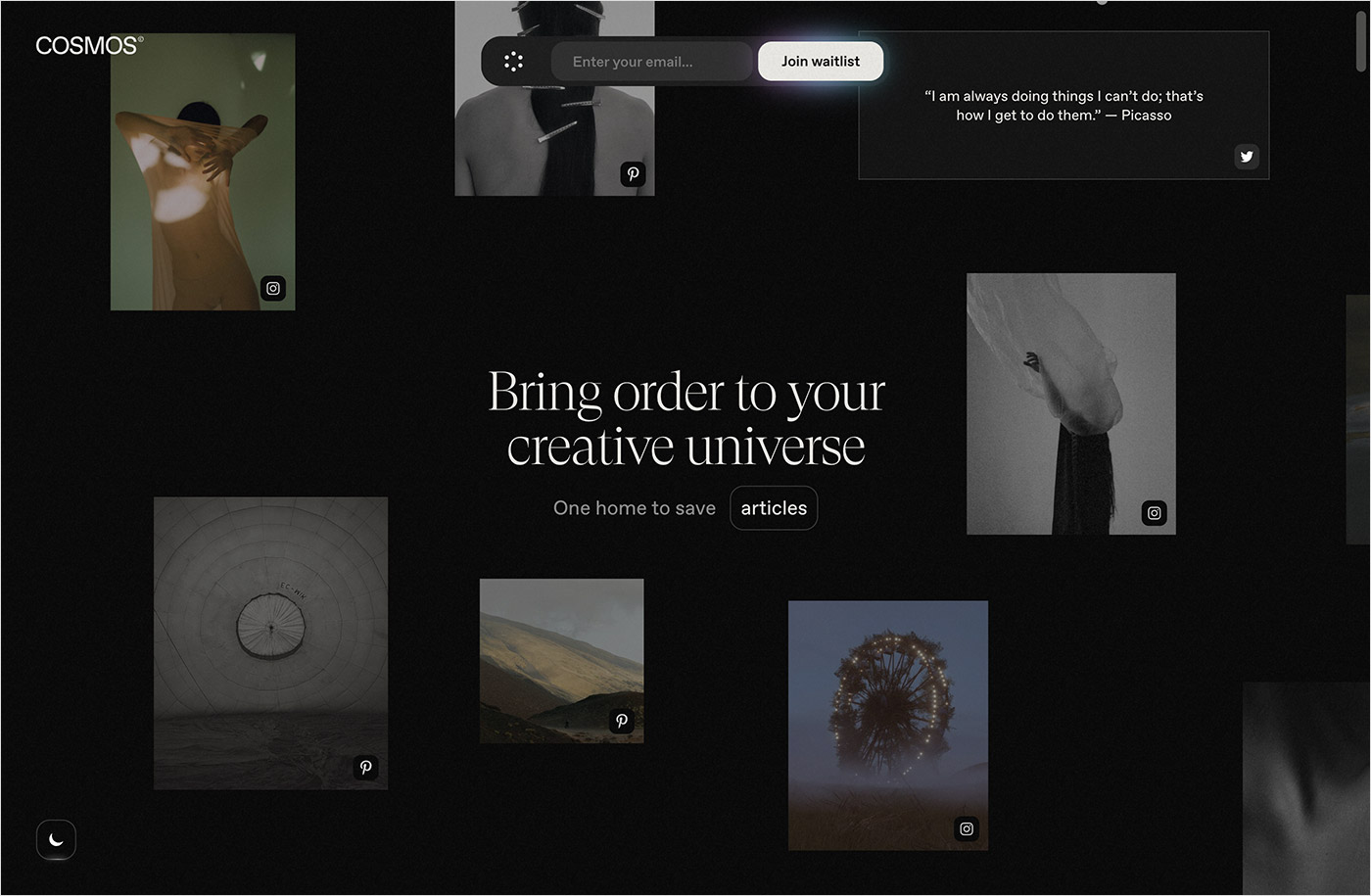 Welcome to Cosmosウェブサイトの画面キャプチャ画像