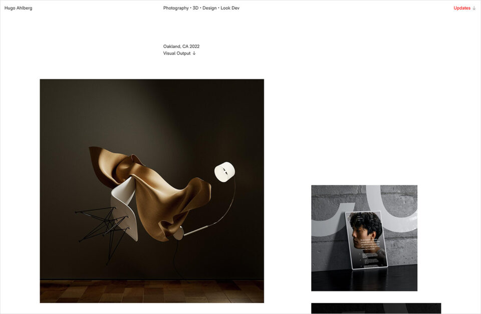 Hugo Ahlberg — photography, 3d, design  — based in Oaklandウェブサイトの画面キャプチャ画像