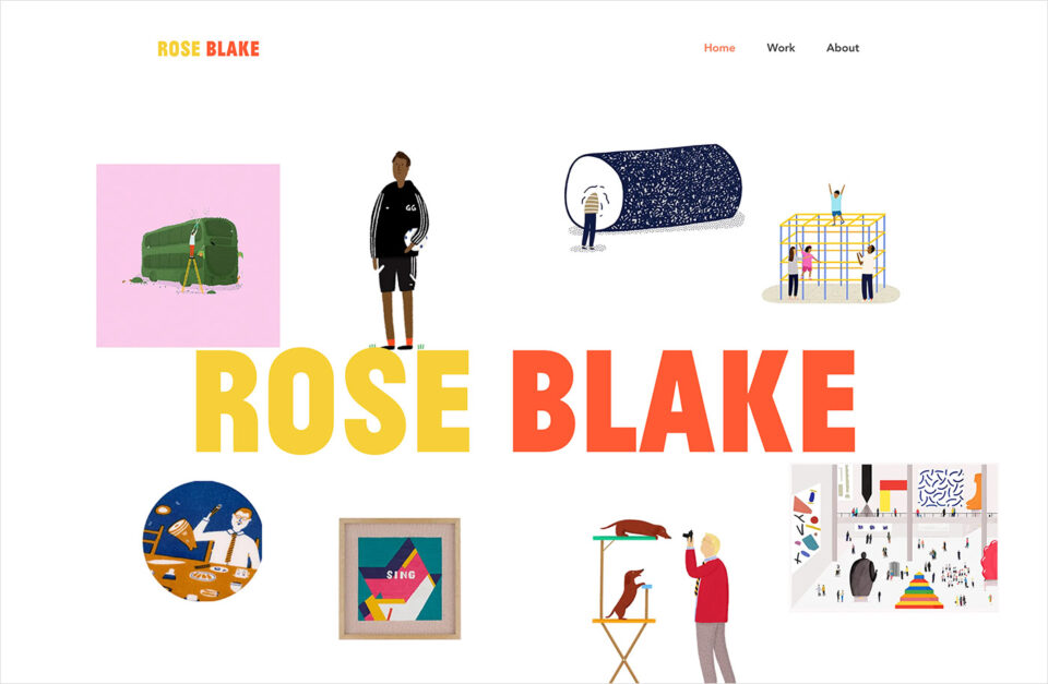 Rose Blake | Artist & Illustratorウェブサイトの画面キャプチャ画像