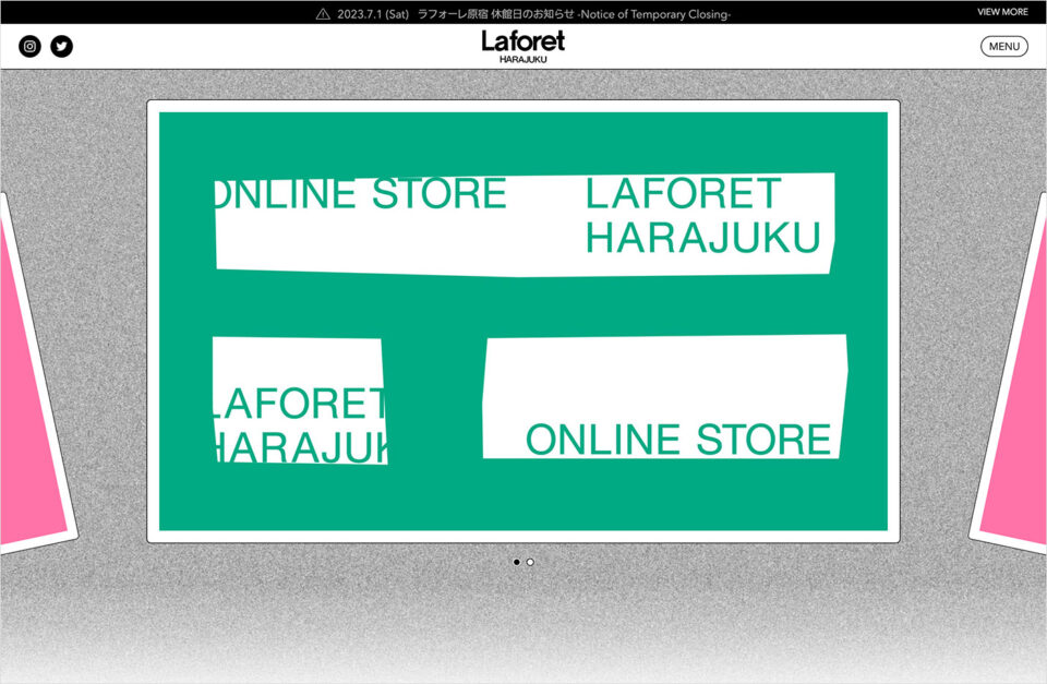 ラフォーレ原宿 – Laforet HARAJUKUウェブサイトの画面キャプチャ画像
