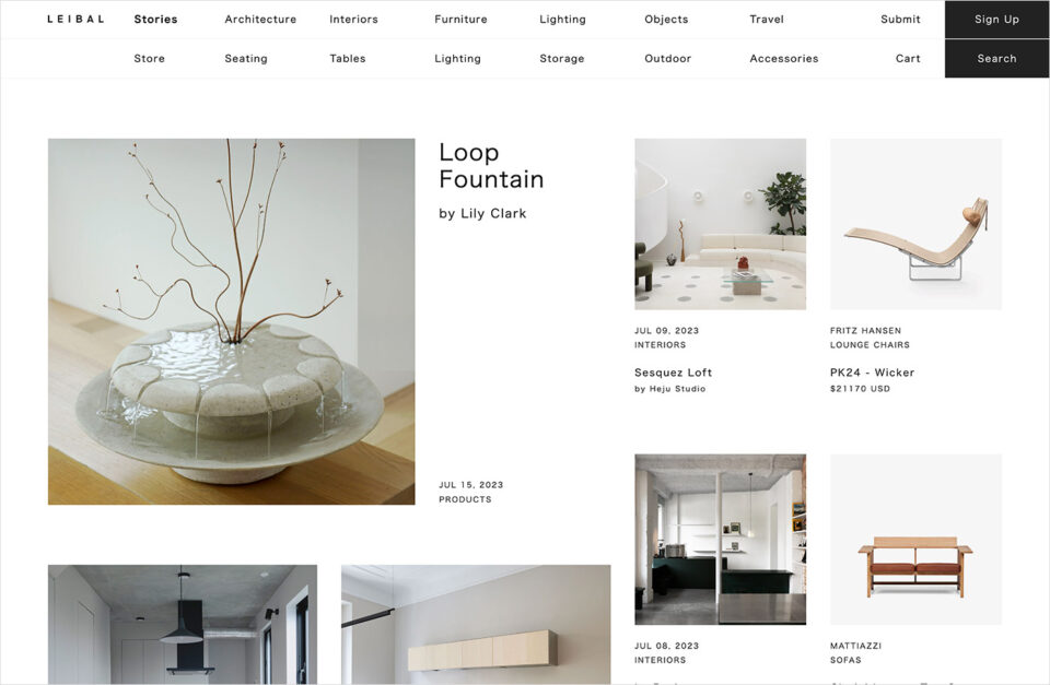 Leibal — Minimal Design Publicationウェブサイトの画面キャプチャ画像