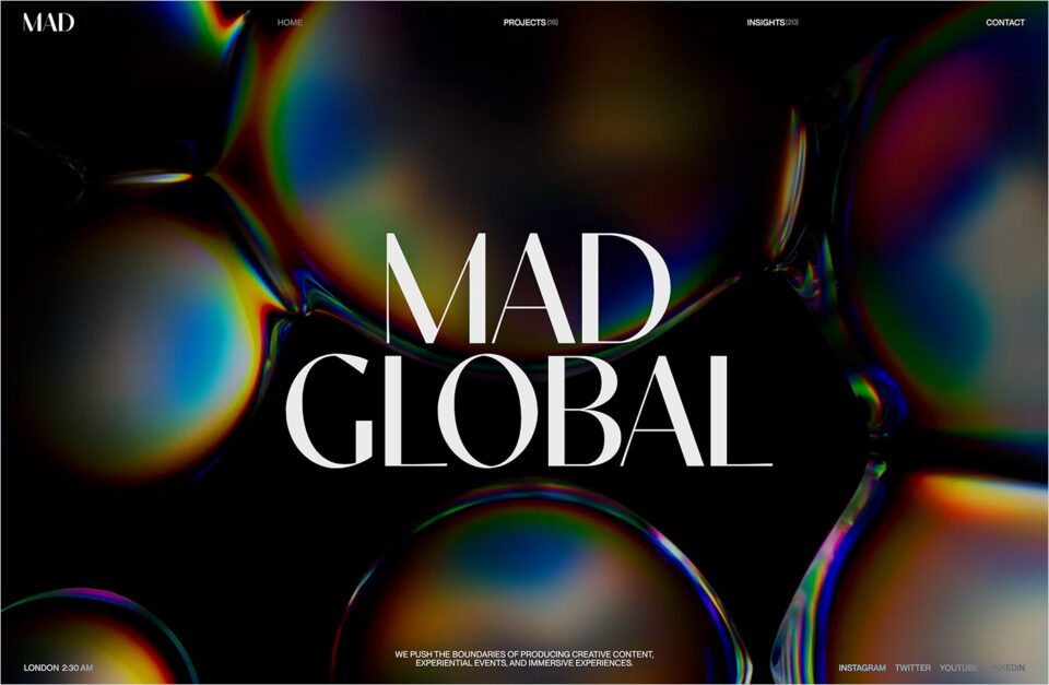 Mad Globalウェブサイトの画面キャプチャ画像