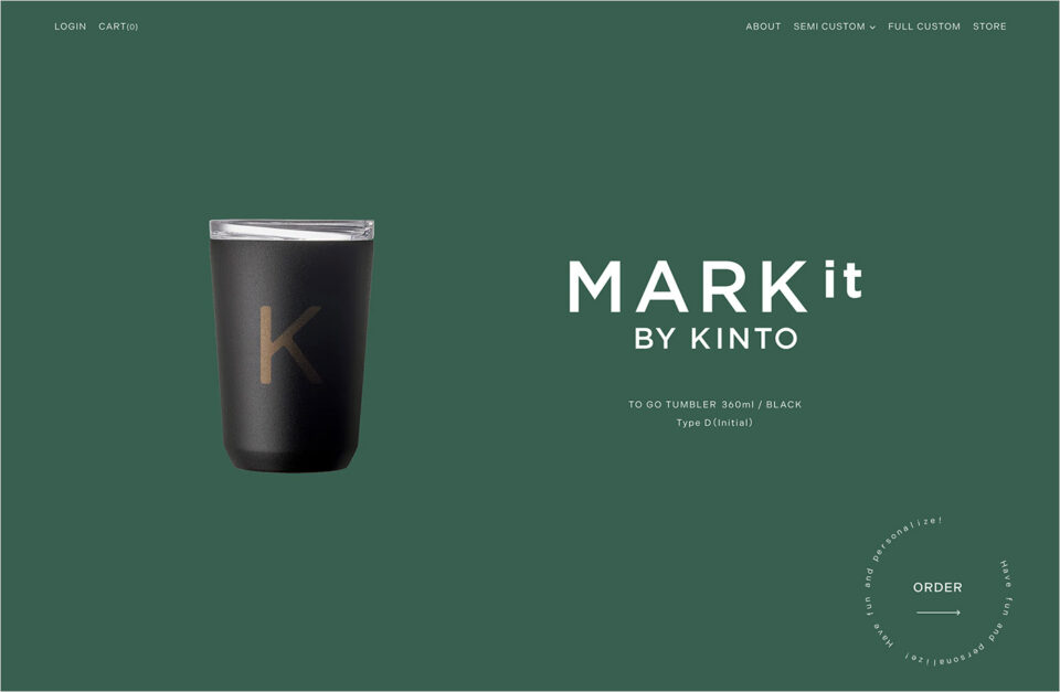 MARK IT BY KINTOウェブサイトの画面キャプチャ画像