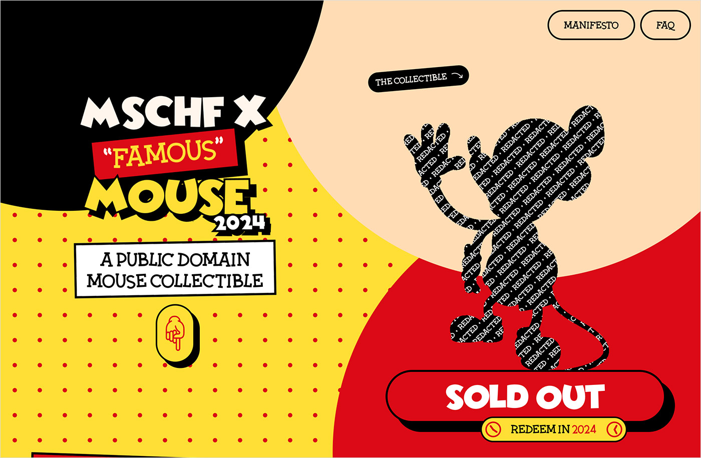 MSCHF X Famous Mouseウェブサイトの画面キャプチャ画像