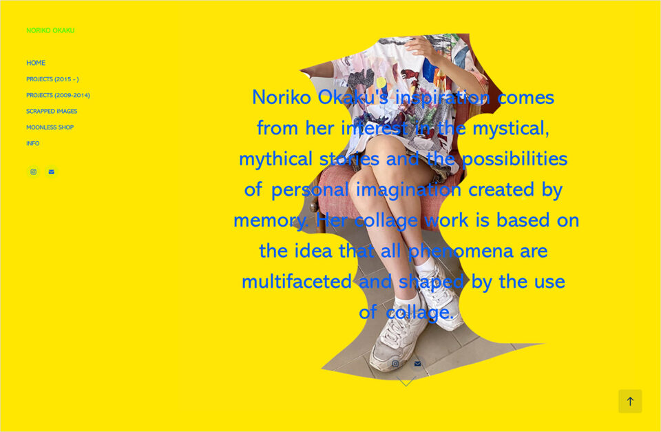 Noriko Okakuウェブサイトの画面キャプチャ画像