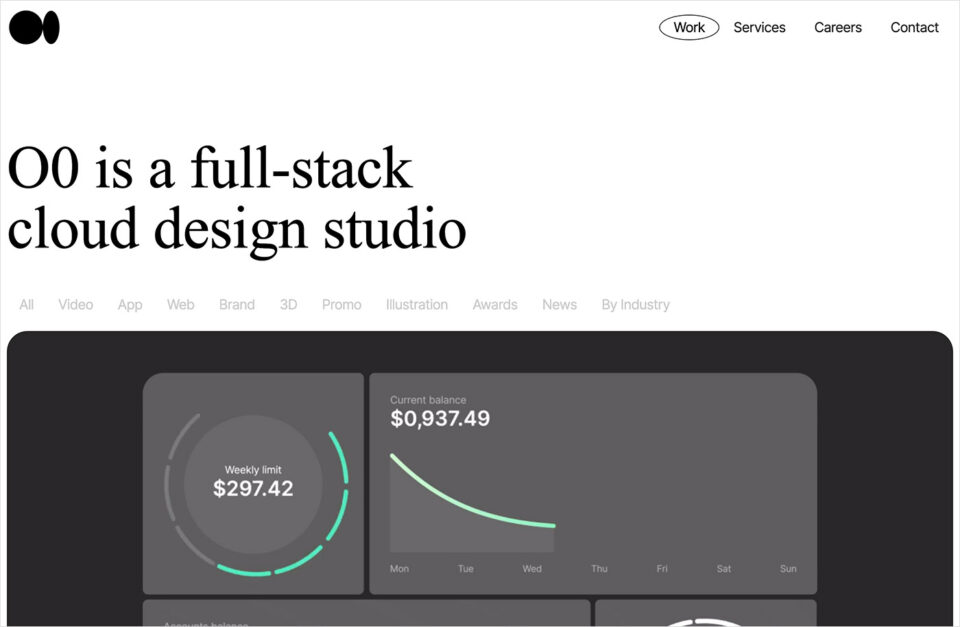 Ozero — full-stack cloud design studioウェブサイトの画面キャプチャ画像