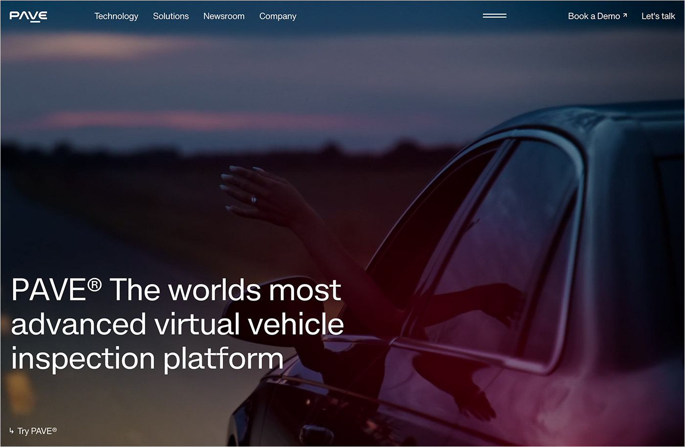 PAVE | Vehicle Inspection APIウェブサイトの画面キャプチャ画像