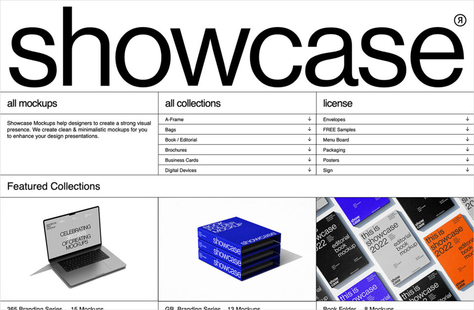 Showcase | Contemporary Mockupsウェブサイトの画面キャプチャ画像
