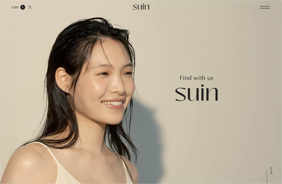 suin（スイン）ウェブサイトの画面キャプチャ画像