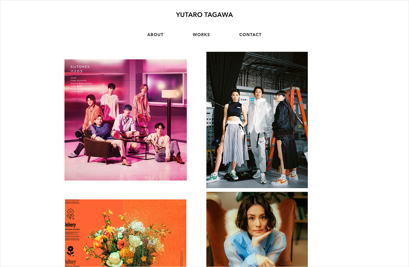 YUTARO TAGAWAウェブサイトの画面キャプチャ画像