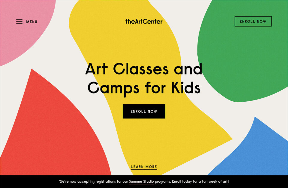 The Art Centerウェブサイトの画面キャプチャ画像