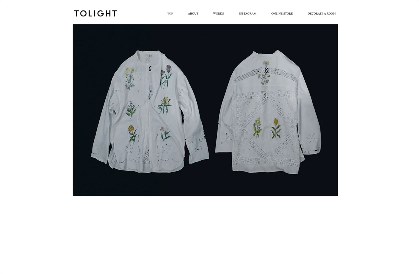 Fashion | TOLIGHT Official Web Siteウェブサイトの画面キャプチャ画像