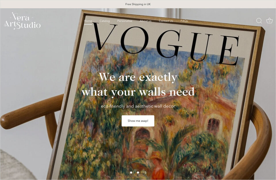 Vera Art Studio – veraartstudioウェブサイトの画面キャプチャ画像