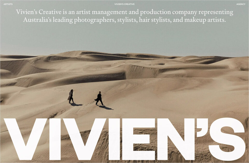 Vivien’s Creative | Creative Artist Management | Sydney, Perthウェブサイトの画面キャプチャ画像