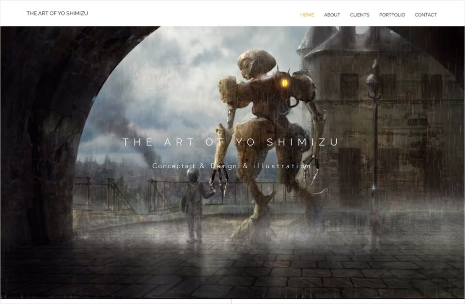 コンセプトアート制作/イラスト制作| THE ART OF YO SHIMIZUウェブサイトの画面キャプチャ画像