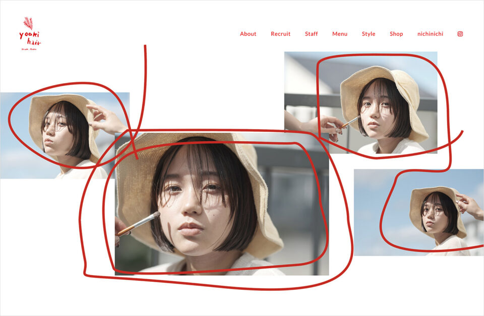 yookihair | Minoh, Osaka | 箕面,大阪の美容室ウェブサイトの画面キャプチャ画像