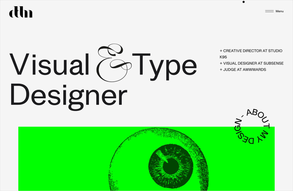Danilo De Marco – Visual and Type Designer Desginerウェブサイトの画面キャプチャ画像
