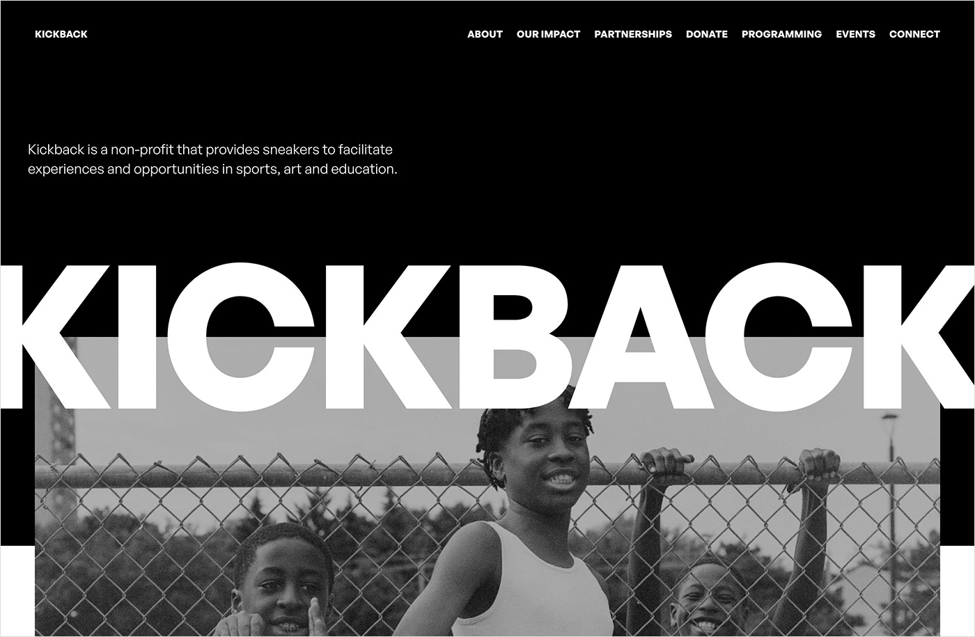 Kickbackウェブサイトの画面キャプチャ画像
