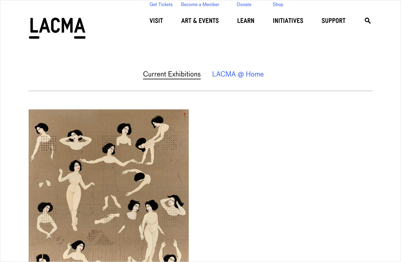 LACMA | Los Angeles County Museum of Artウェブサイトの画面キャプチャ画像