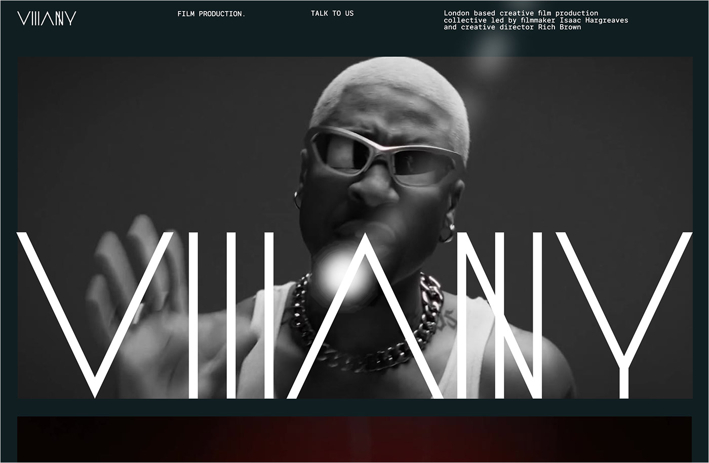 Villainy – London Film Productionウェブサイトの画面キャプチャ画像
