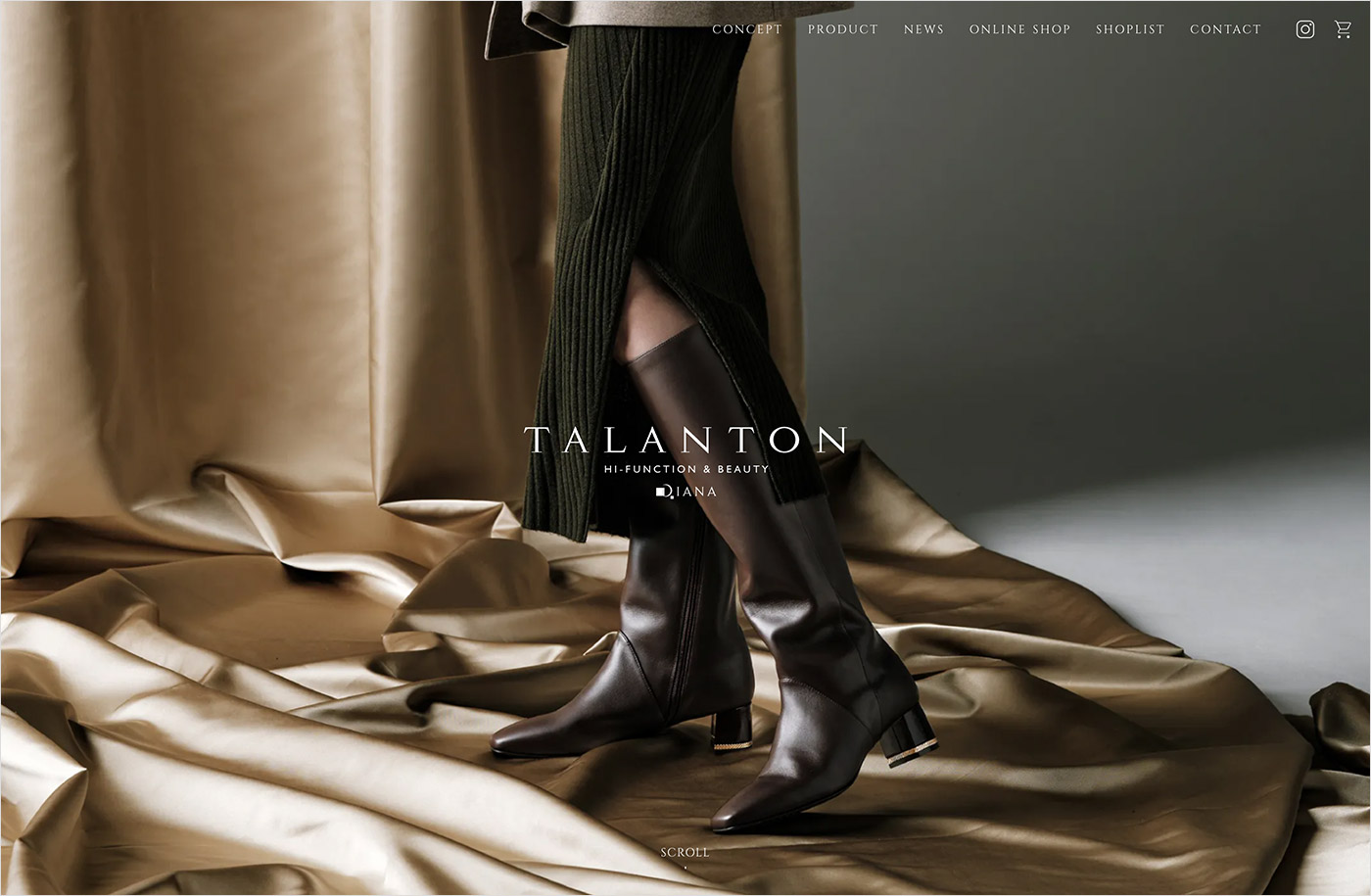 TALANTON by DIANA –  タラントン  バイ  ダイアナウェブサイトの画面キャプチャ画像