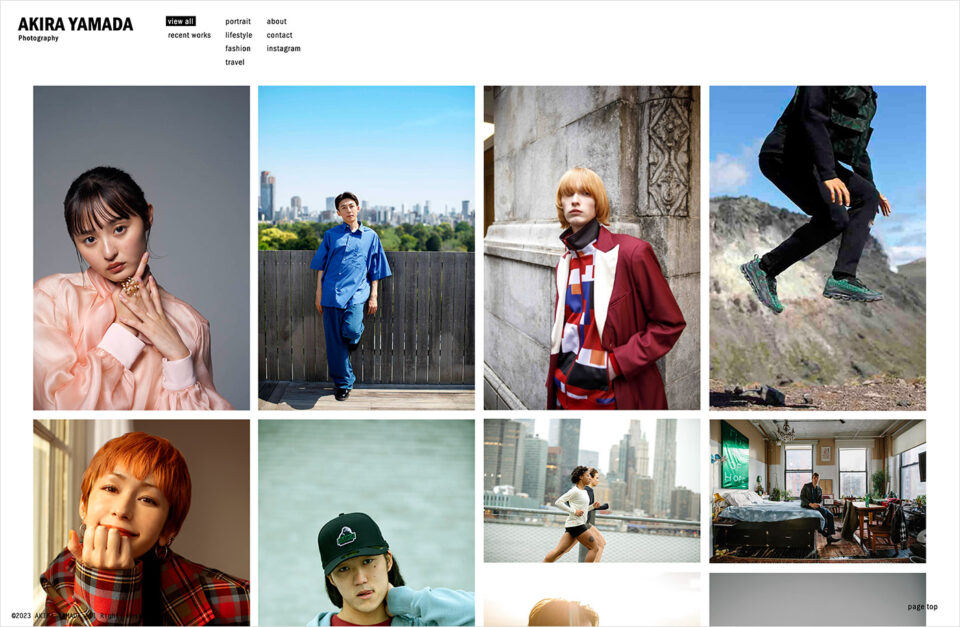 AKIRA YAMADAウェブサイトの画面キャプチャ画像