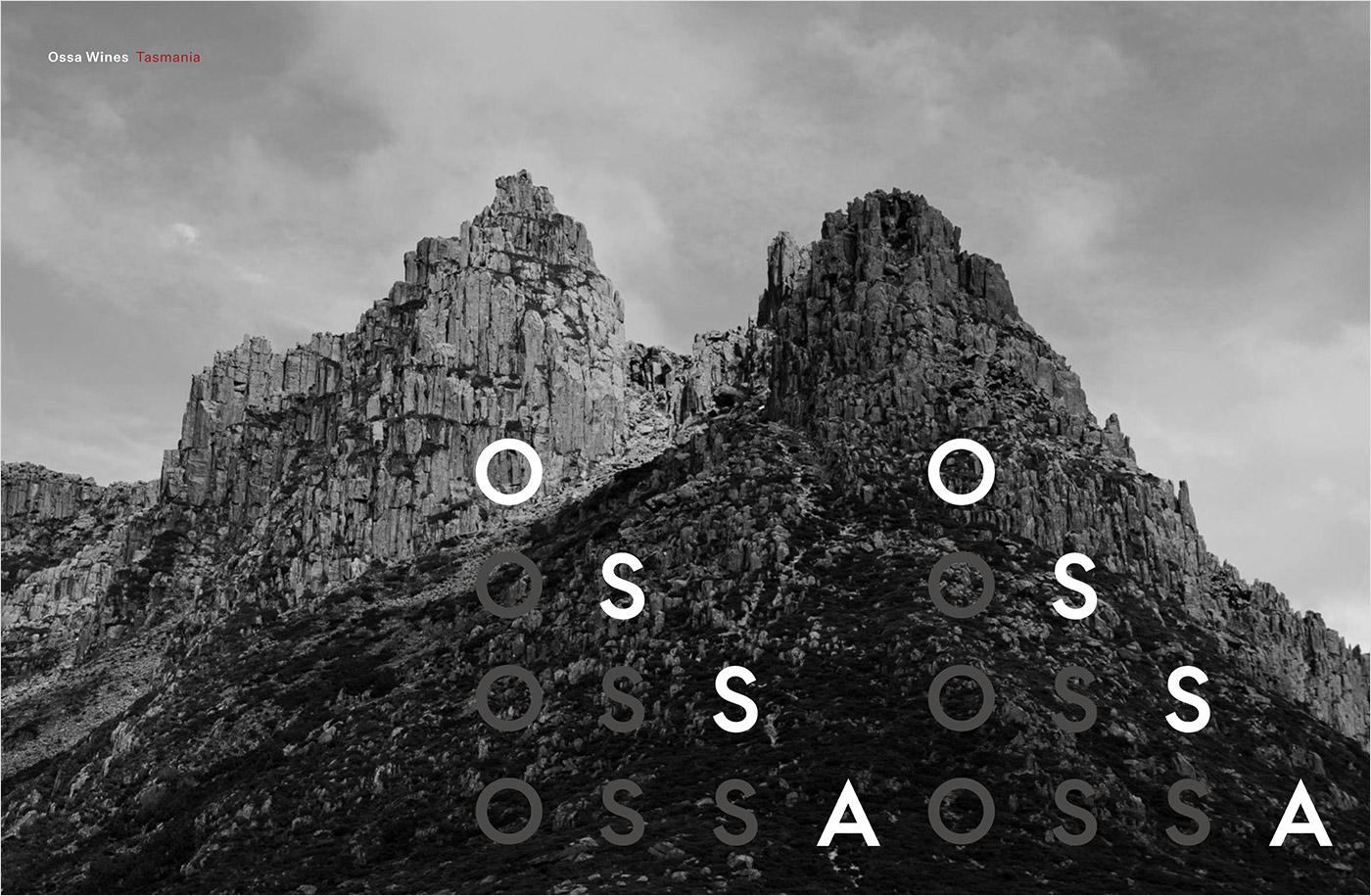 OSSA Wines Tasmaniaウェブサイトの画面キャプチャ画像