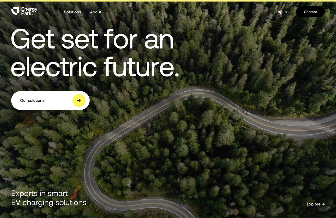 Energy Park EV charging solutionsウェブサイトの画面キャプチャ画像