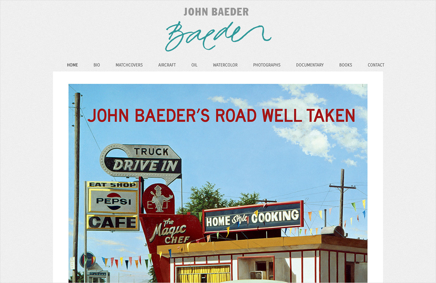 John Baederウェブサイトの画面キャプチャ画像