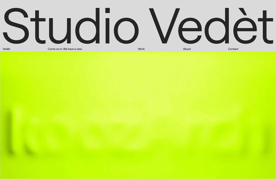 STUDIO VEDÈT * Come on in. We have a view.ウェブサイトの画面キャプチャ画像