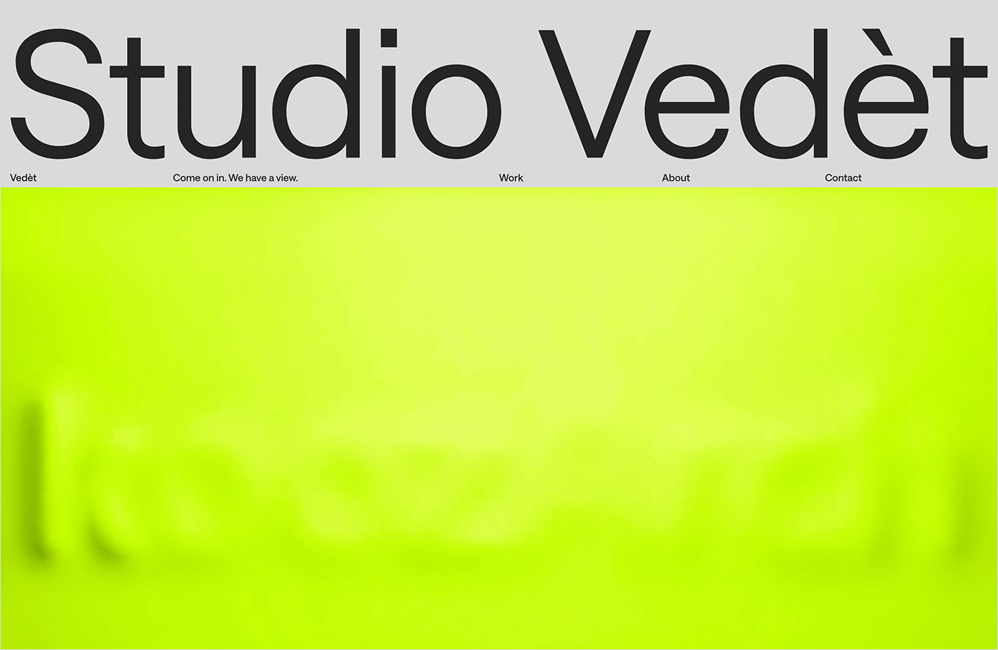 STUDIO VEDÈT * Come on in. We have a view.ウェブサイトの画面キャプチャ画像