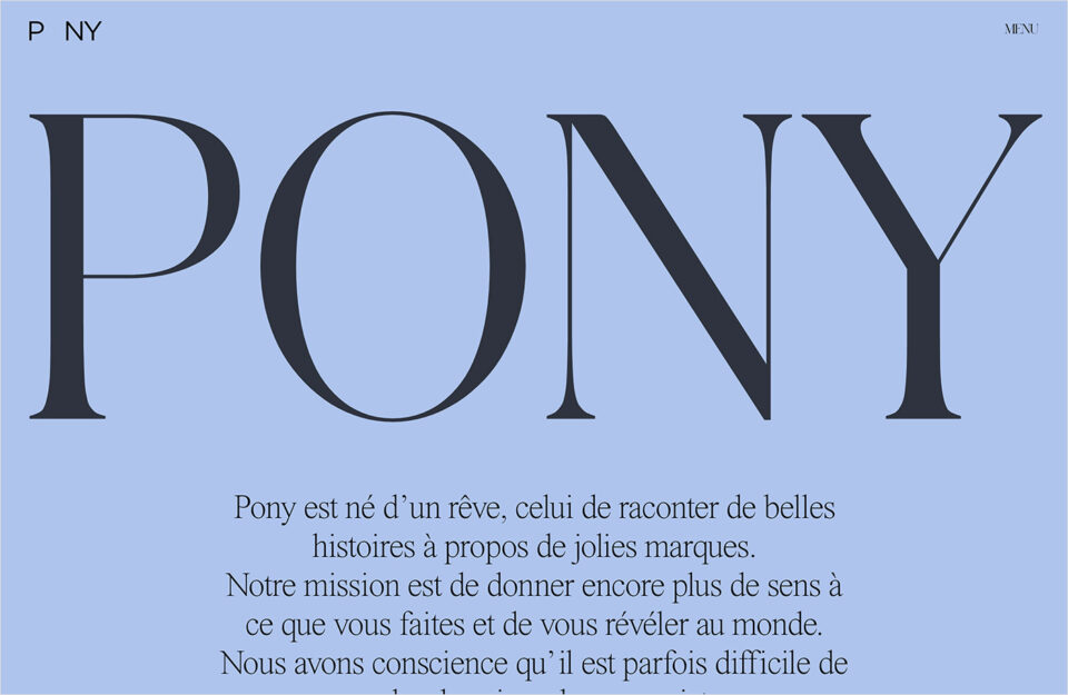 Accueil | Agence Ponyウェブサイトの画面キャプチャ画像