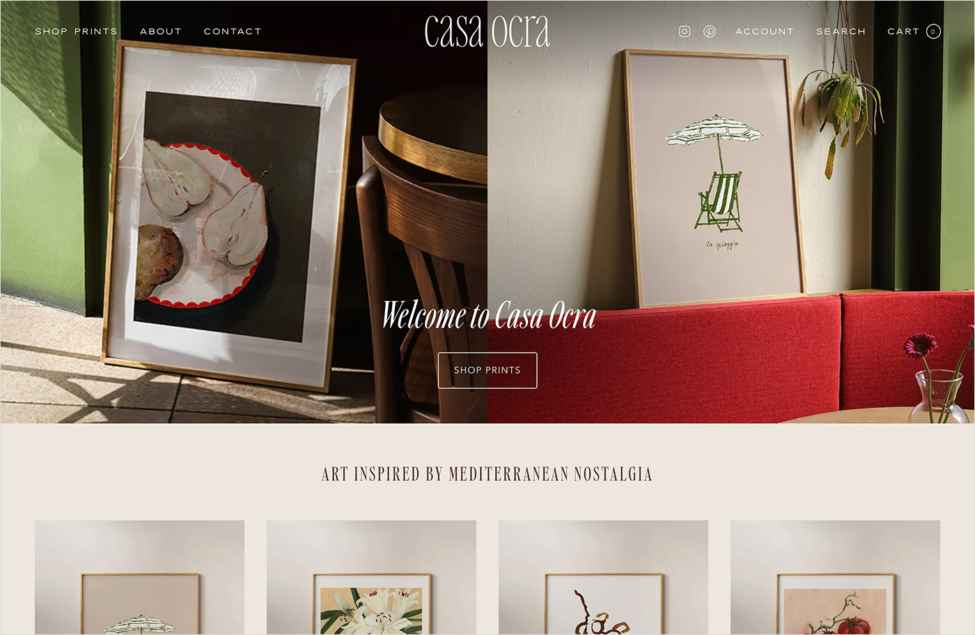 Casa Ocraウェブサイトの画面キャプチャ画像