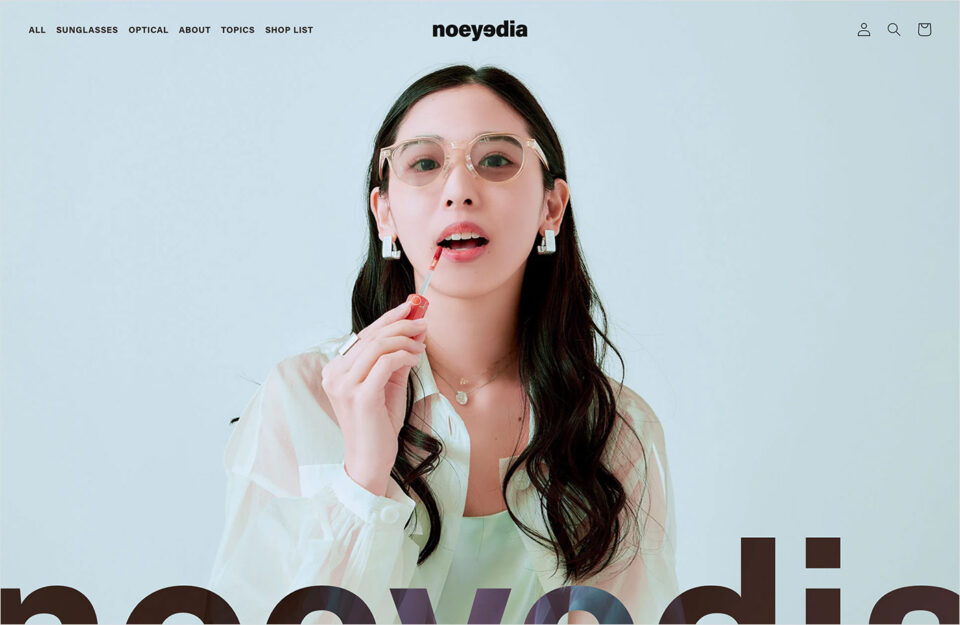 noeyedia 公式ストア | サングラス・伊達メガネウェブサイトの画面キャプチャ画像