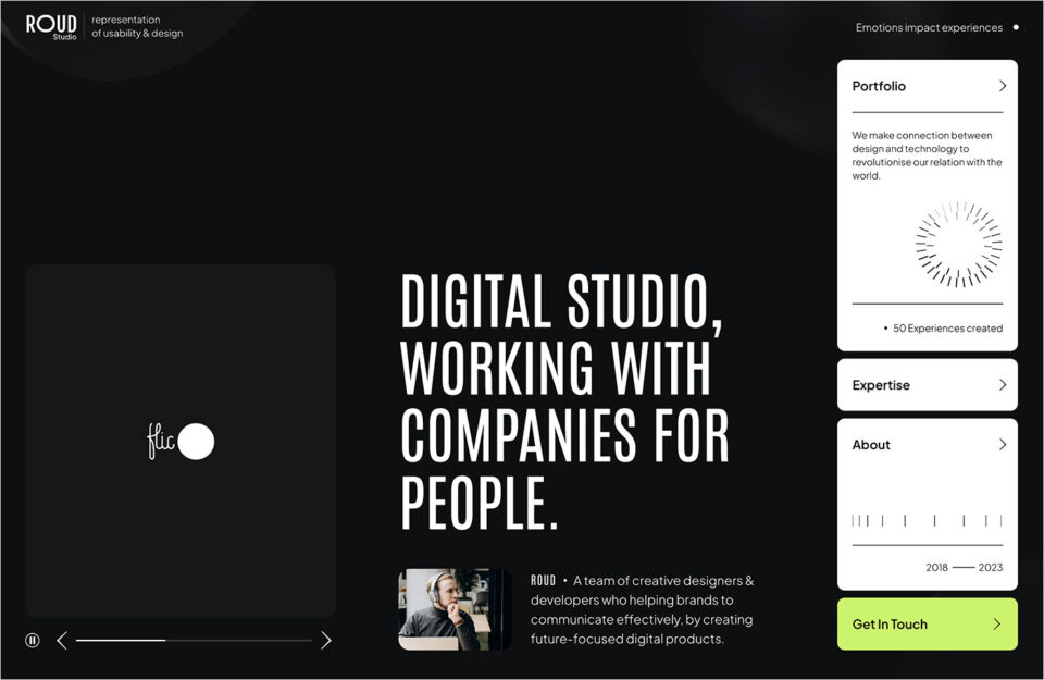 Round Studio – Global Digital Design Agencyウェブサイトの画面キャプチャ画像
