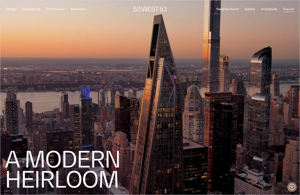 53 West 53 | Iconic Manhattan Condominiums With a Viewウェブサイトの画面キャプチャ画像