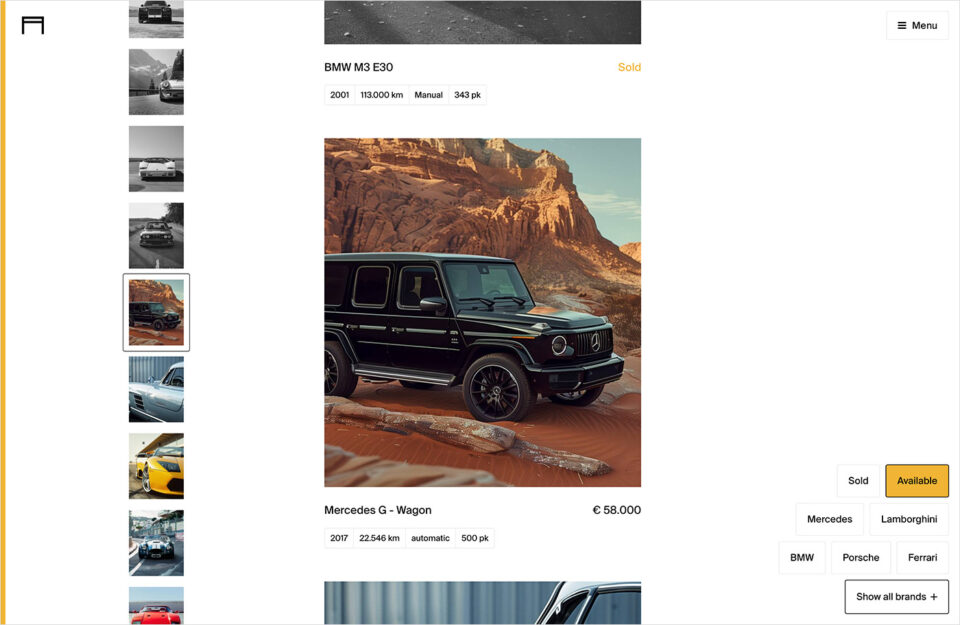 Artificial Garage — Imagine Carsウェブサイトの画面キャプチャ画像