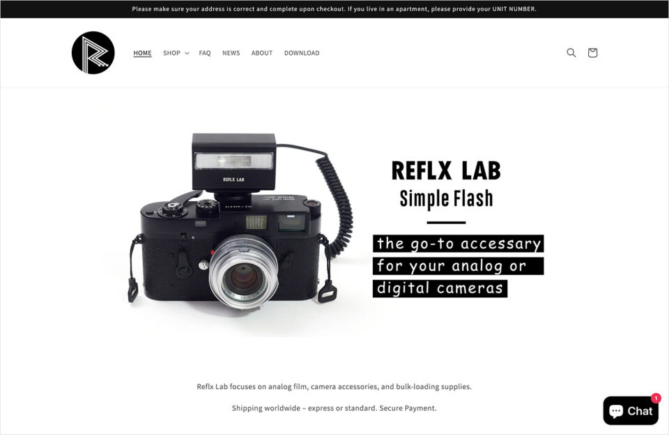 Reflx Labウェブサイトの画面キャプチャ画像