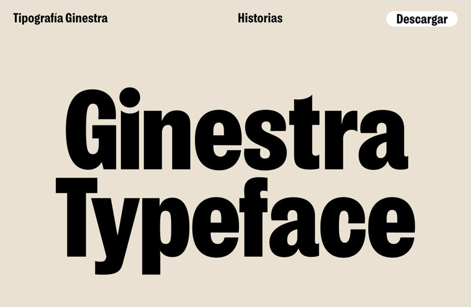 Tipografía Ginestraウェブサイトの画面キャプチャ画像