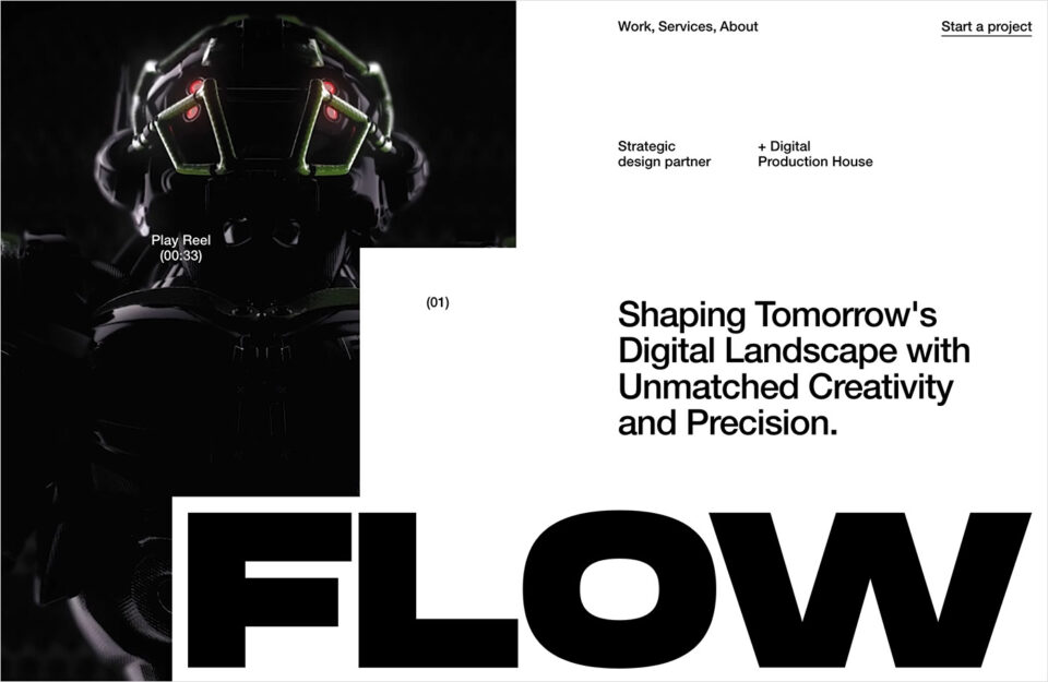 Flow/Digital Production Houseウェブサイトの画面キャプチャ画像