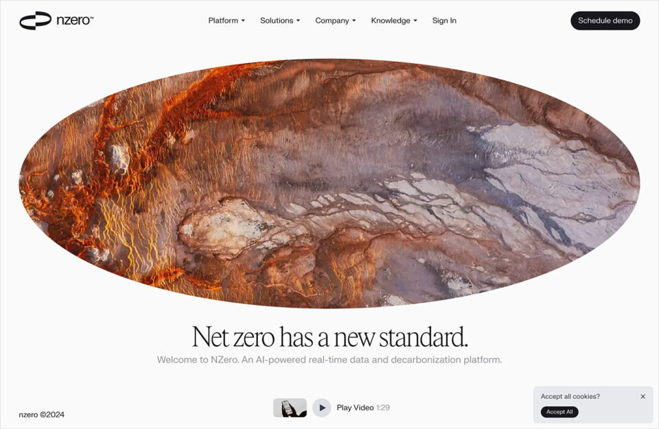 Net zero has a new standard.ウェブサイトの画面キャプチャ画像