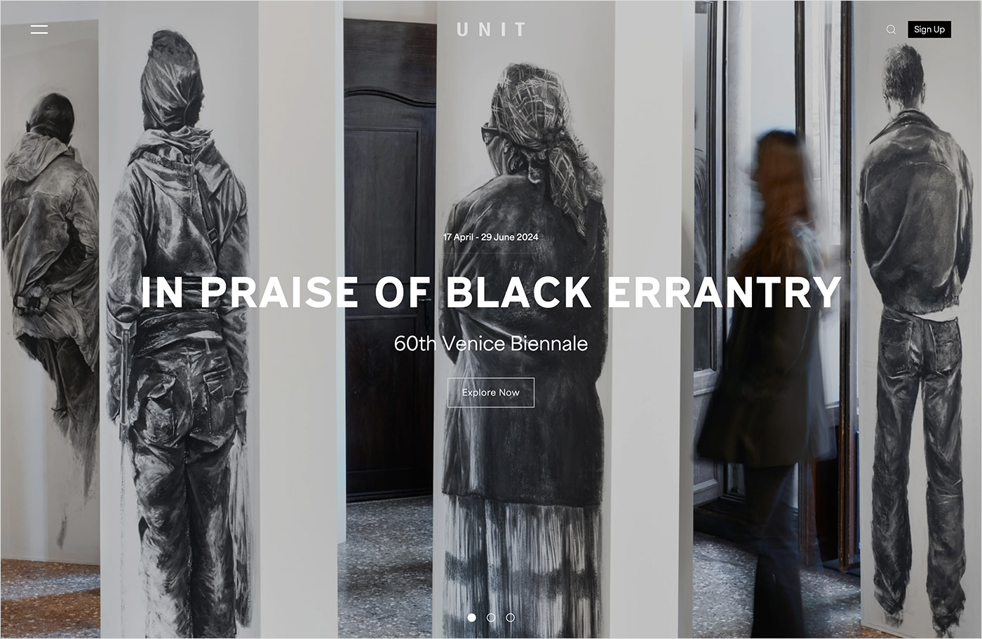 Unit | Contemporary Art Gallery in Mayfairウェブサイトの画面キャプチャ画像