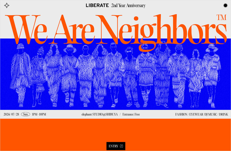 LIBERATE 2nd Year Anniversary | We Are Neighborsウェブサイトの画面キャプチャ画像