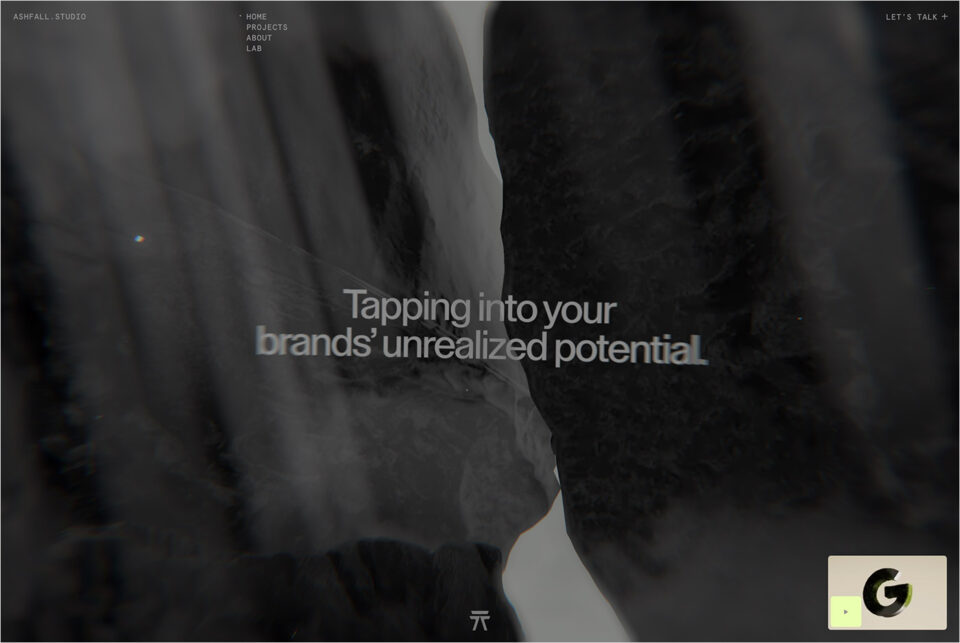 Ashfall Studio |  Empowering Brands Through Strategy, Design and Technologyウェブサイトの画面キャプチャ画像