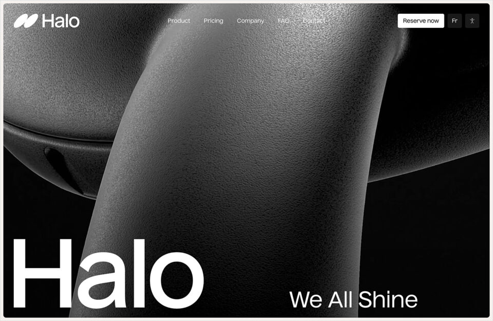 We all shine | Halo Dental Technologiesウェブサイトの画面キャプチャ画像