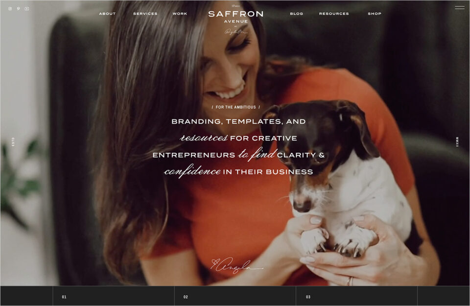 Saffron Avenue Design & Shop | Brand Design, Showit Templates, VIP Dayウェブサイトの画面キャプチャ画像