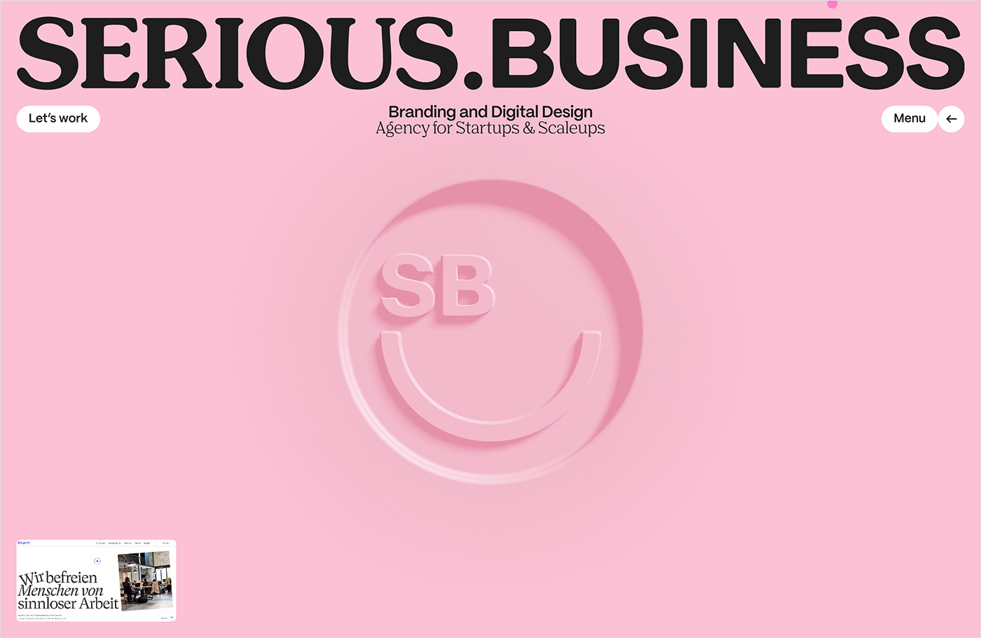 Premium Branding for Serious Startups | SERIOUS.BUSINESSウェブサイトの画面キャプチャ画像