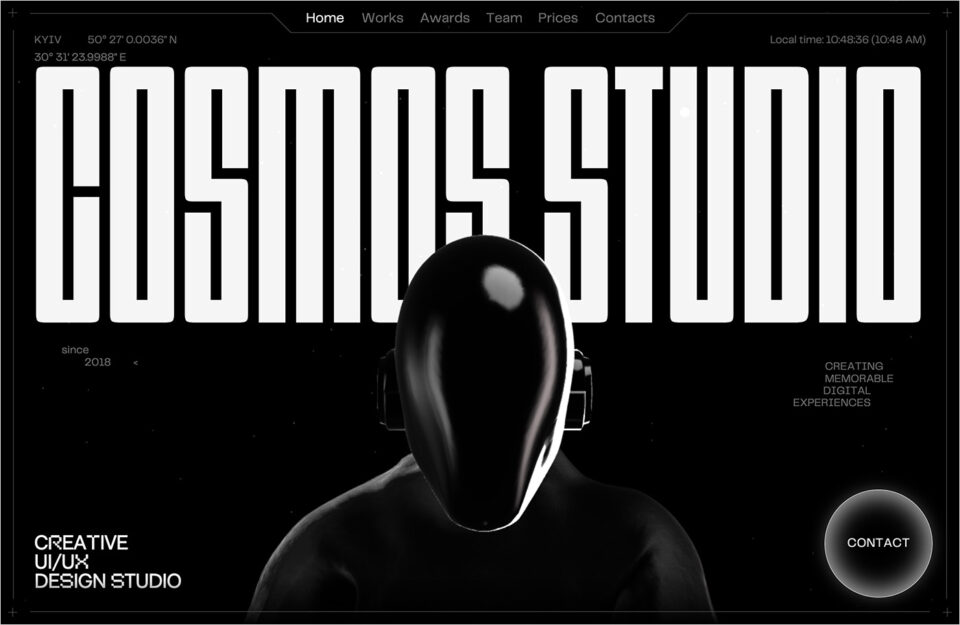 Cosmos Studio | UI/UX & Brand Design Studioウェブサイトの画面キャプチャ画像